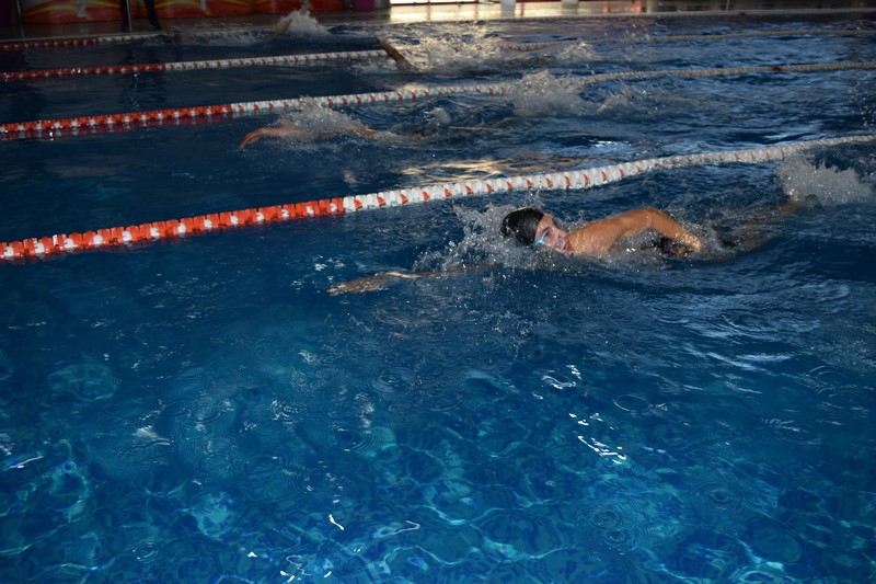 7. Анатолий Бибилов посетил соревнования по плаванию «Золотая рыбка»