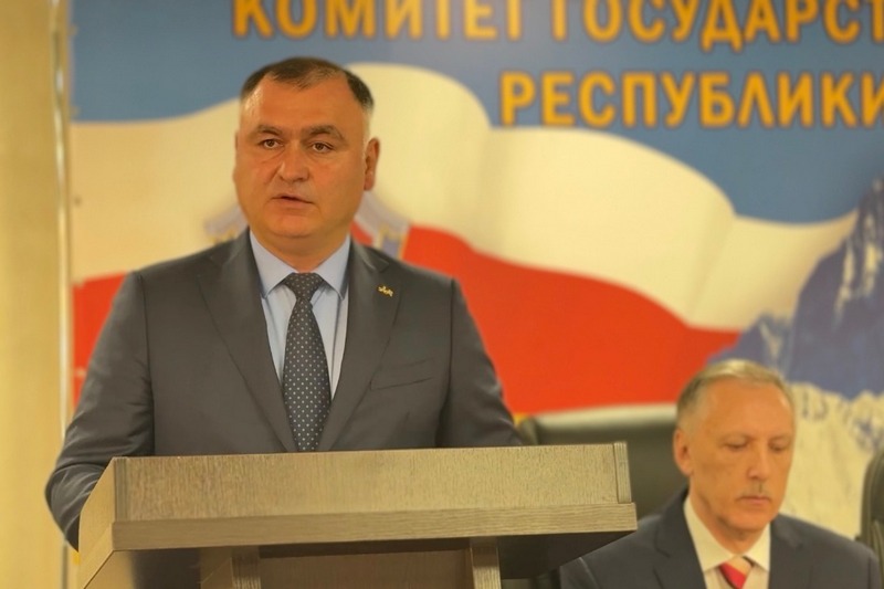 Screenshot. Алан Гаглоев поздравил сотрудников КГБ Южной Осетии с профессиональным праздником